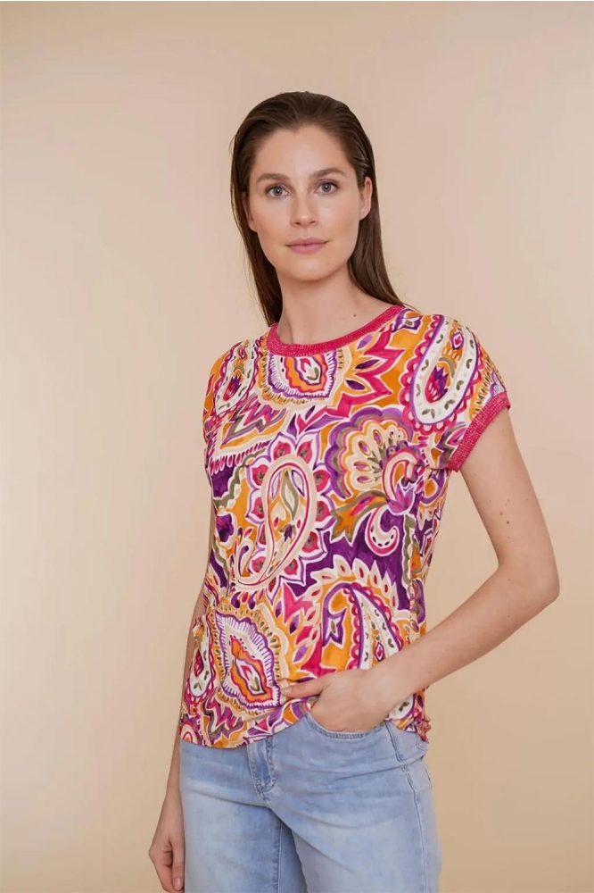SARAH TRICOT T SHIRT 42342 60 000380 PURPLE/RED